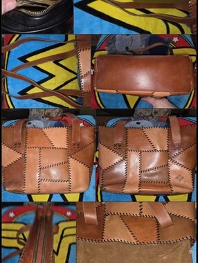 Classic Patricia Nash Patchwork Italian Leather Tote Bag - Brown